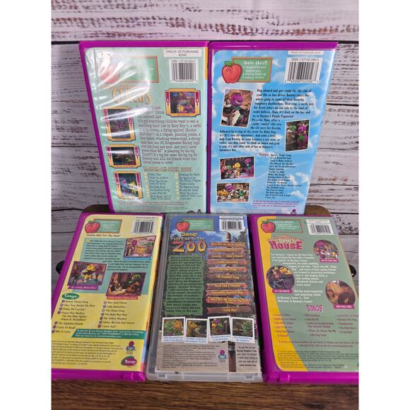 VTG Lot of 5 Barney VHS Tapes Purple clamshell adventure Bush Circus House etc - Picture 2 of 2